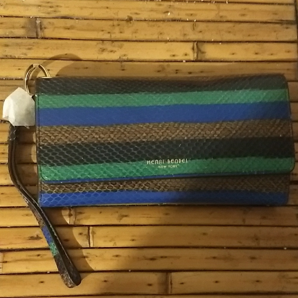 Uptown Organizer Wristlet Wallet Striped Snake